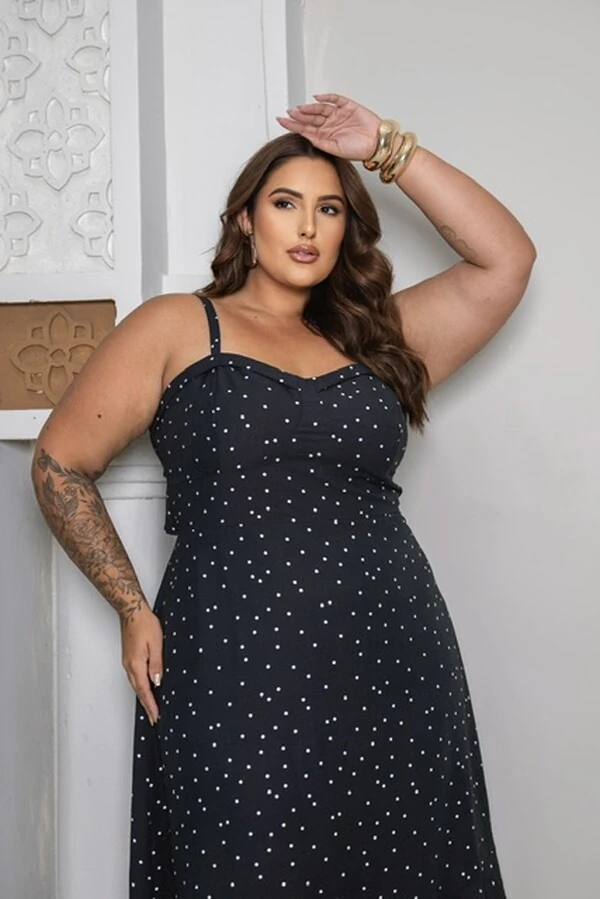 Vestido midi poa divas