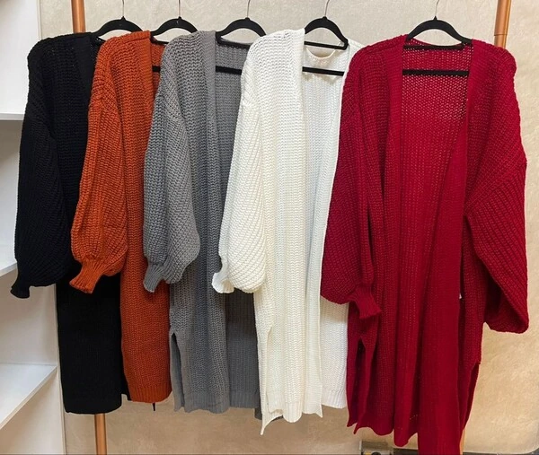 Cardigan longo tricot acrilico planet
