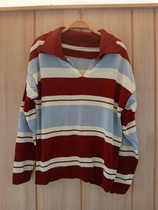 blusa tricot polo acrilico camila mix listras planet