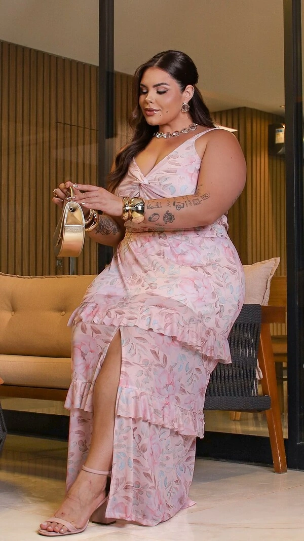 pre venda vestido longo floral tule mr fr