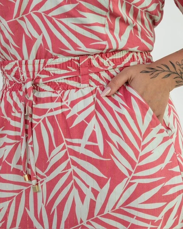 pre venda conjunto estampado rayon com fios de lurex mr fr