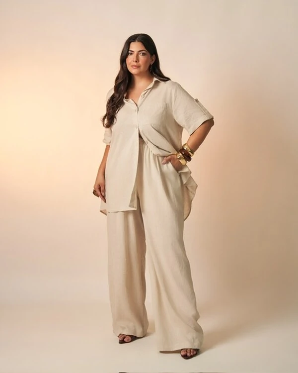 camisa nalu viscose e linho kayla