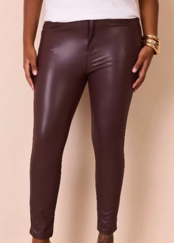 Calca cirre com elastano cintura alta provador