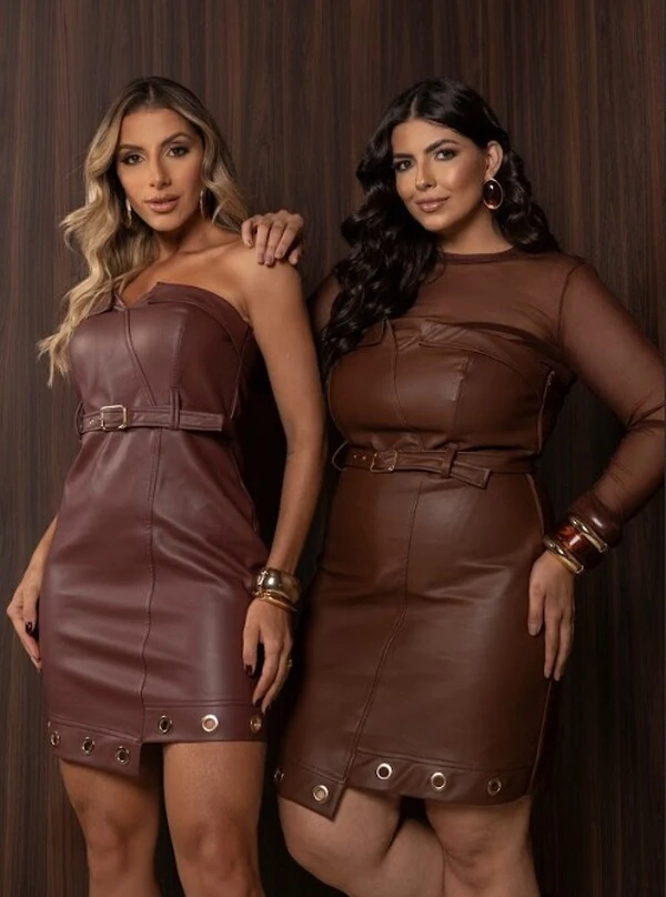 pre venda vestido courino assimetrico tomara ilhos divas