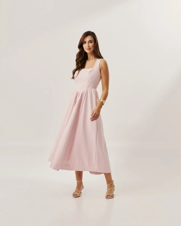 vestido colonial em tricoline com elastano e elastico costa quebela
