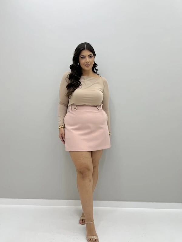 blusa manga comprida malha poliamida hotpink