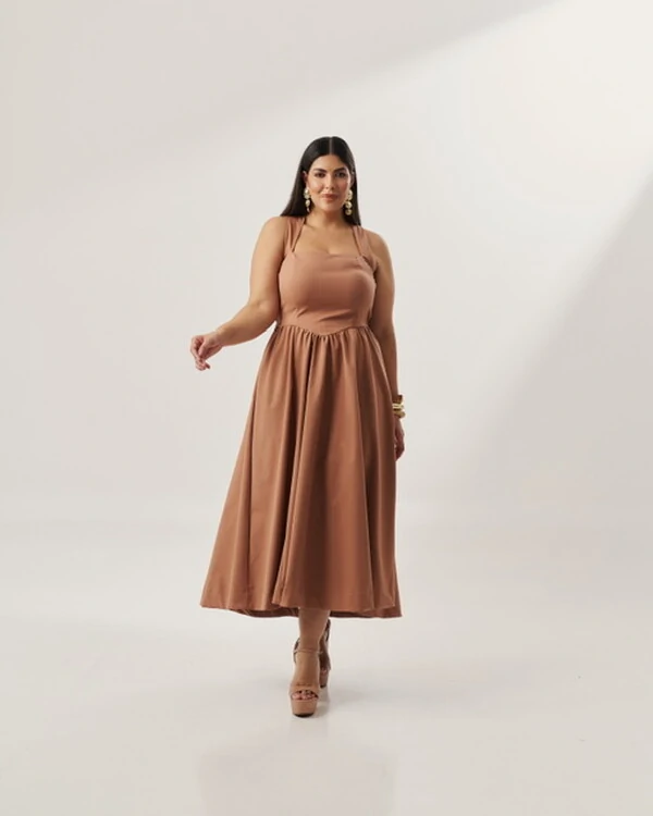 vestido colonial em tricoline com elastano e elastico costa quebela