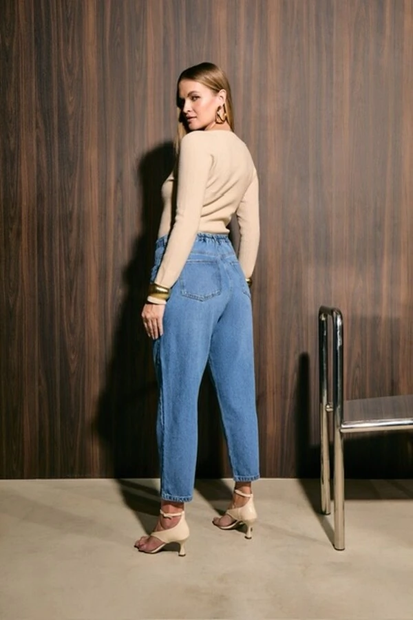 Calca jeans clara mom izzat