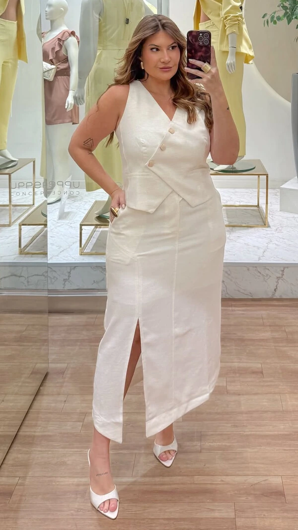 Colete tami sensoriale linho botoes upper