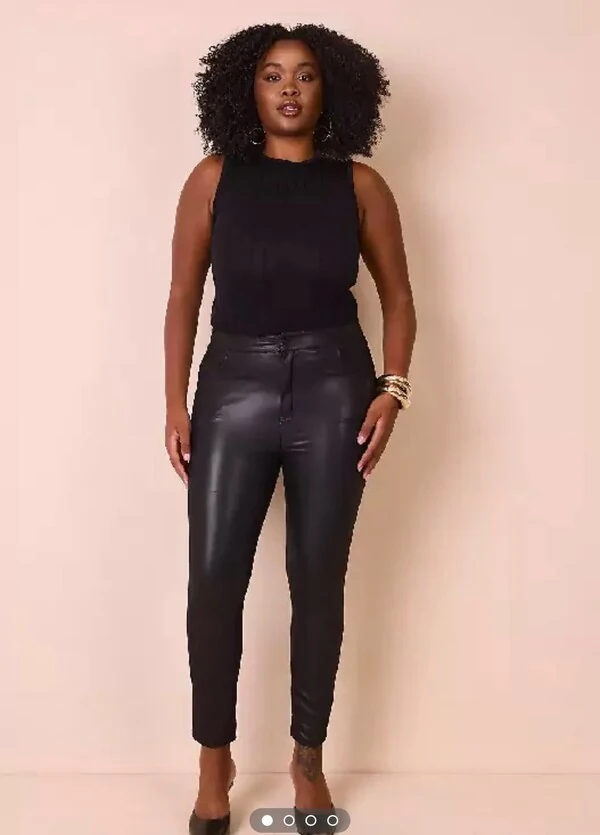 Calca cirre com elastano cintura alta provador