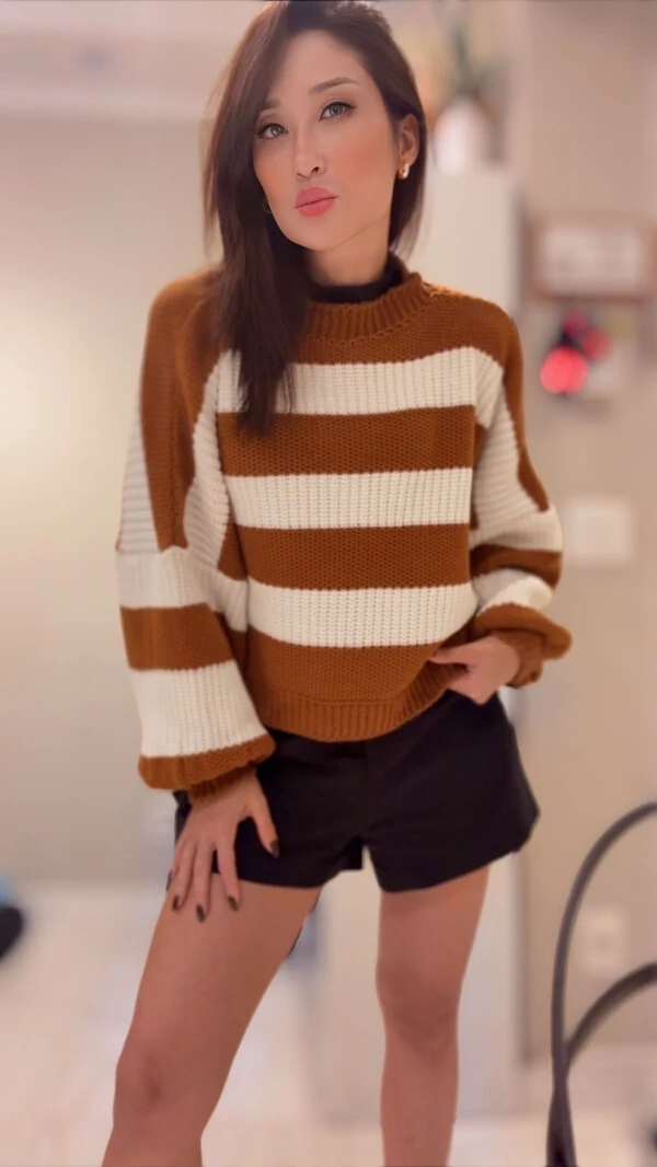 Blusa listra tricot planet