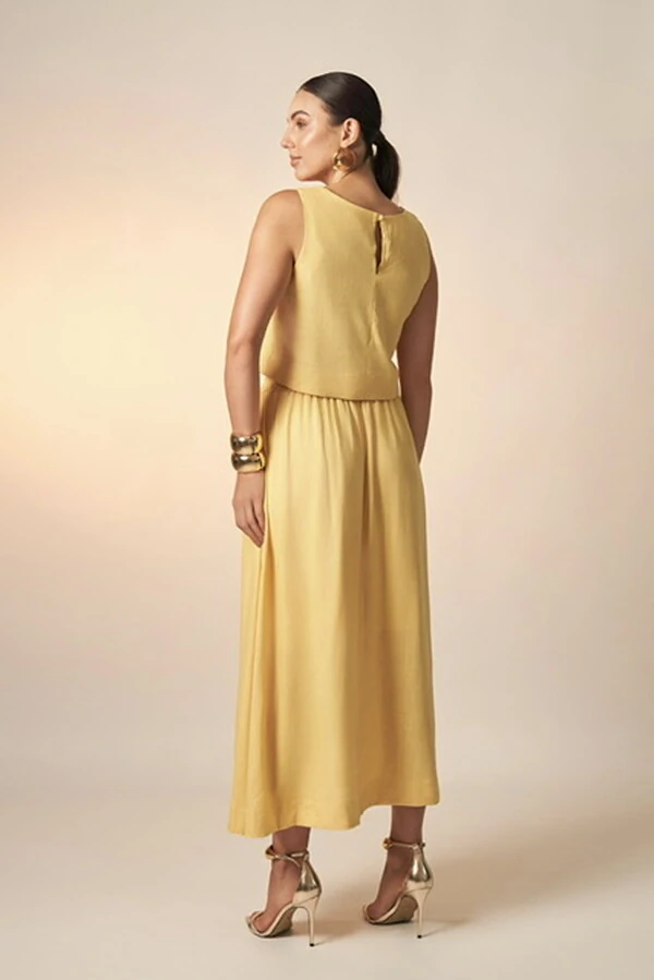 saia viscose e linho clea midi kayla