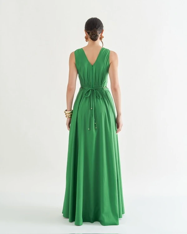 vestido longo belle trabalhado handmade quebela