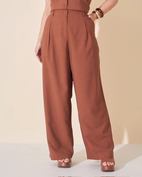 calca alfaiataria viscose nature kayla
