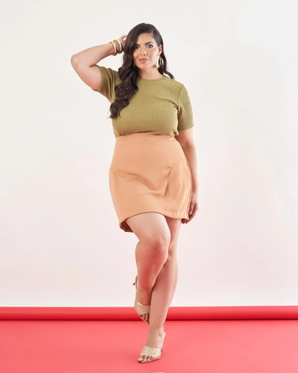 Saia em alfa gelado sara com shorts embutido kayla