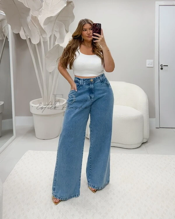 calca widleg azul jeans karol liso f provador