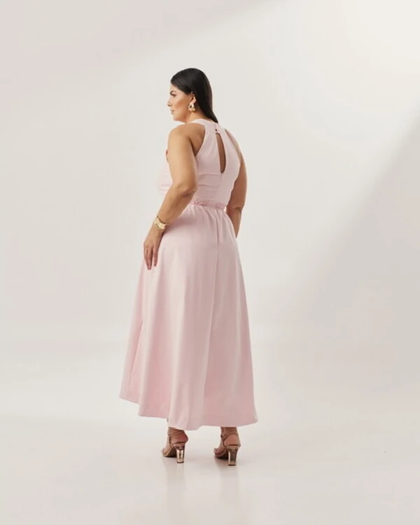 vestido colonial em tricoline com elastano e elastico costa quebela