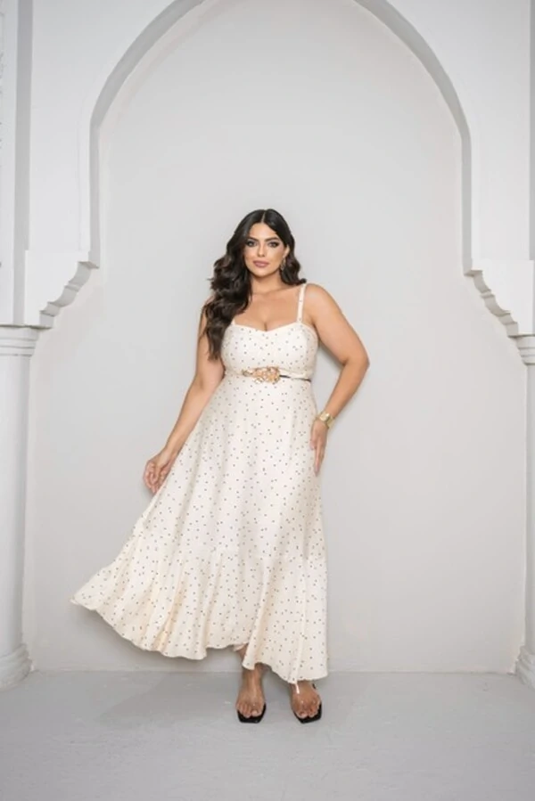 Vestido midi poa divas