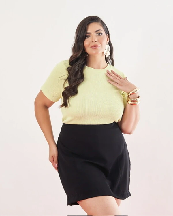 Blusa babylook malha kayla