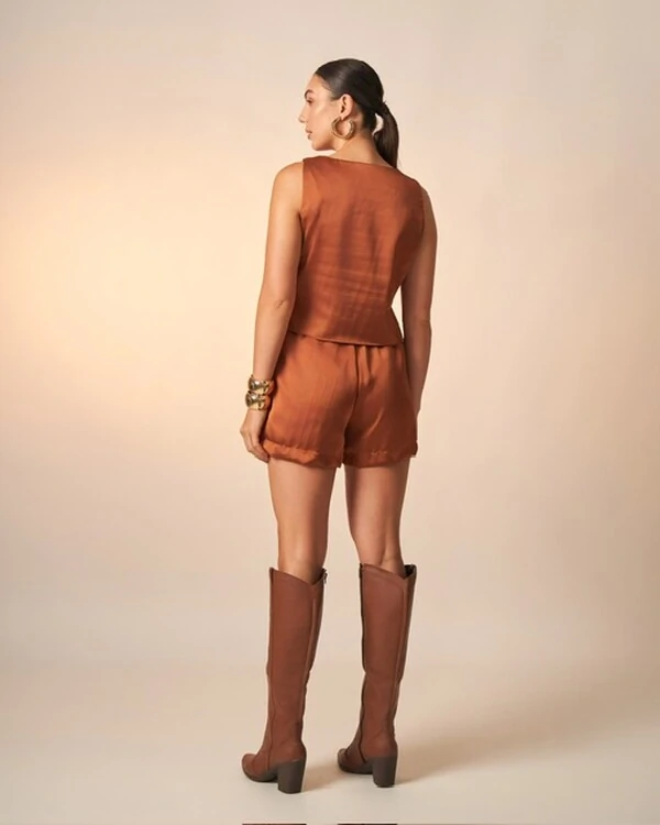 shorts acetinado poliester melissa kayla