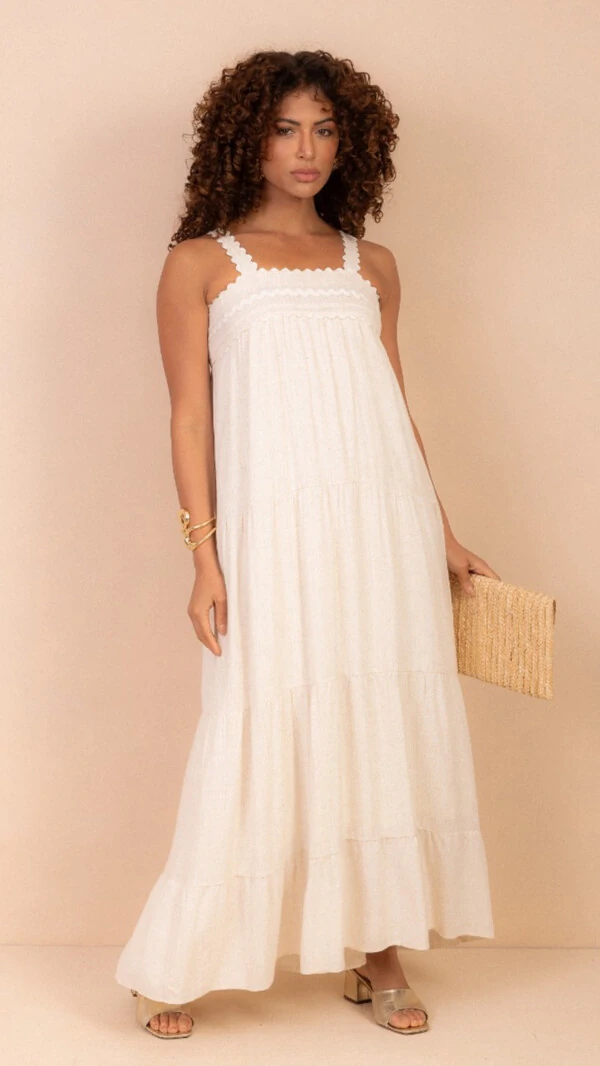 vestido sofia linho com renda zig zag sml