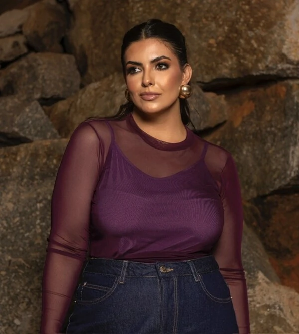 pre venda blusa tule poliamida+ regata midi malha season divas