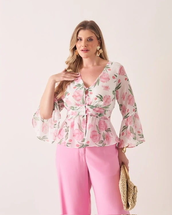 Blusa ysis crepe floral kayla