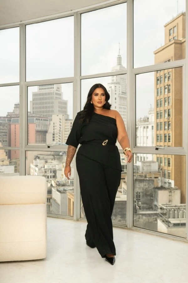 PRE VENDA conjunto blusa um ombro e pantalona divas