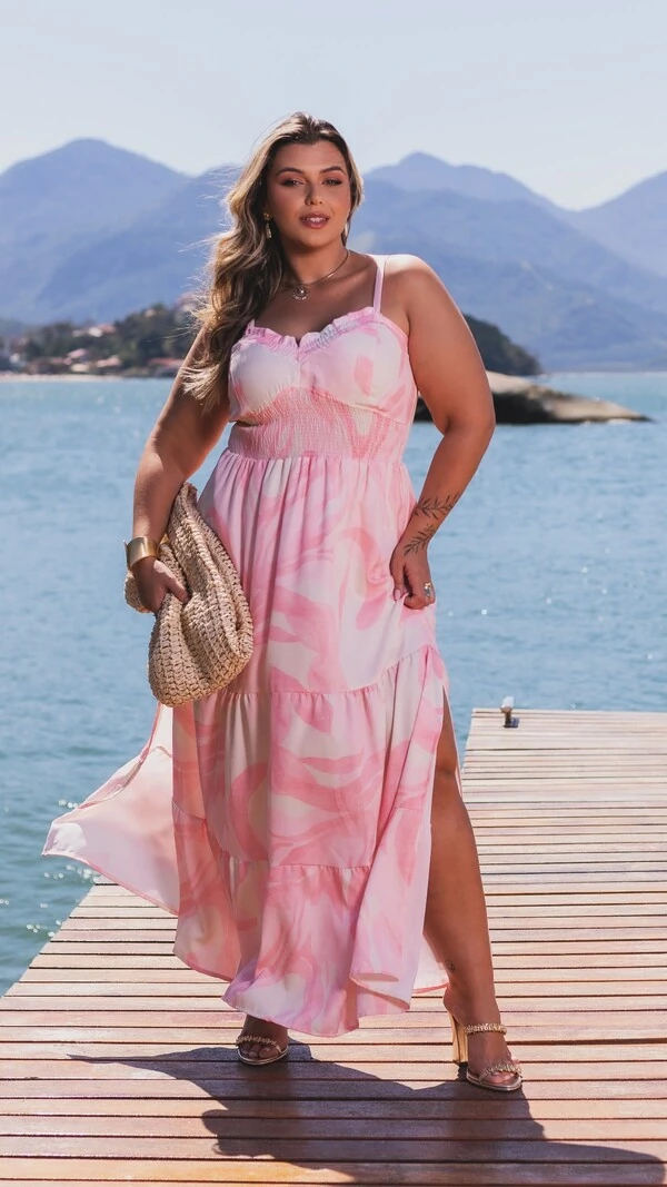 pre venda vestido longo estampado amarelo mr fr