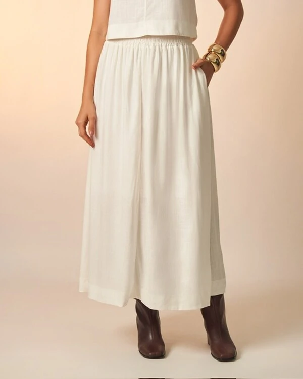 saia viscose e linho clea midi kayla