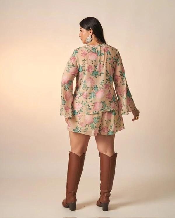 shorts chiffon floral celeste kayla