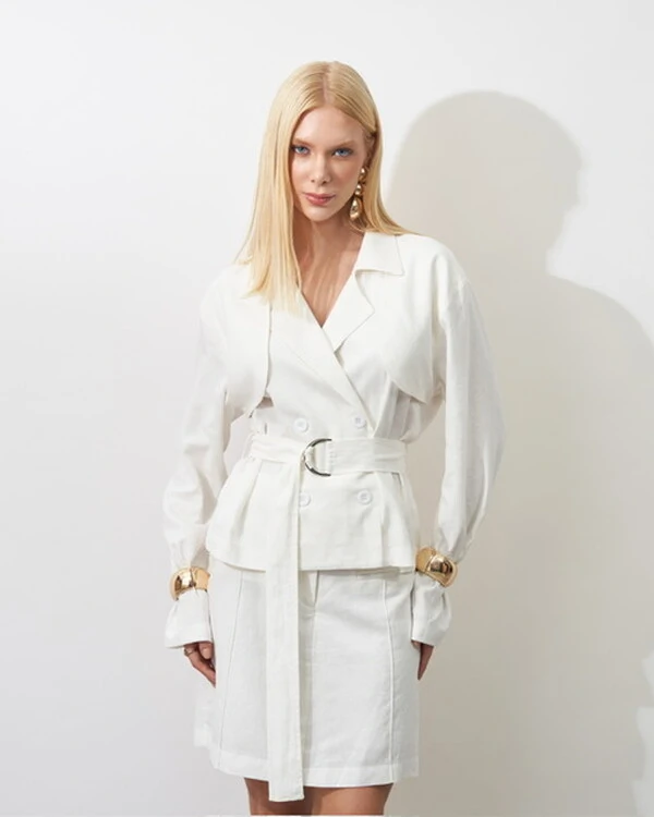 Casaco trench coat faixa kayla