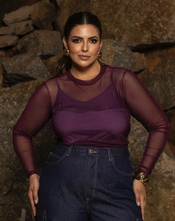 pre venda blusa tule poliamida+ regata midi malha season divas