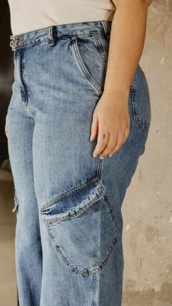 calca jeans cargo diagonal izzat