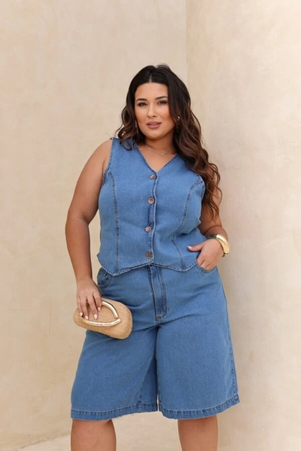 colete jeans 100%celia brunf provador