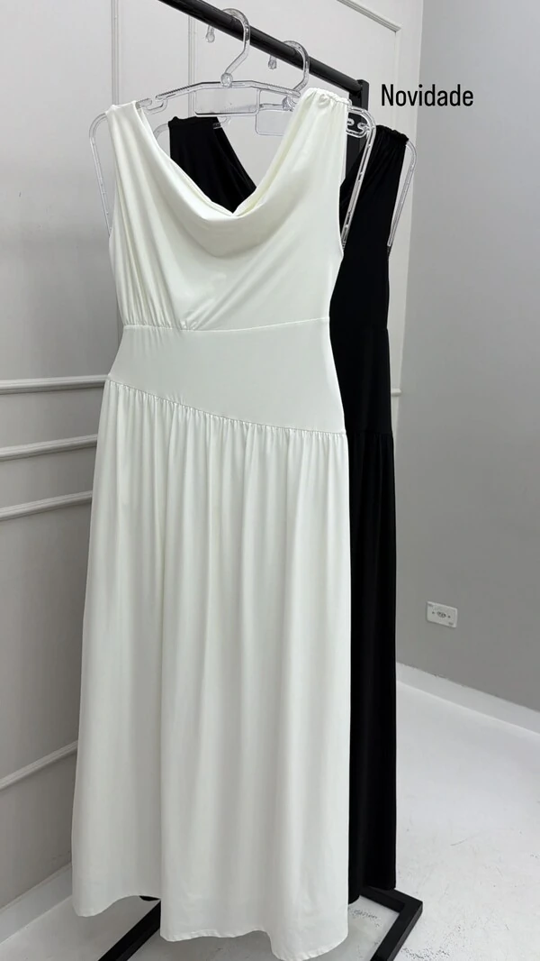 Vestido em malha amni toque gelado grecia hotpink