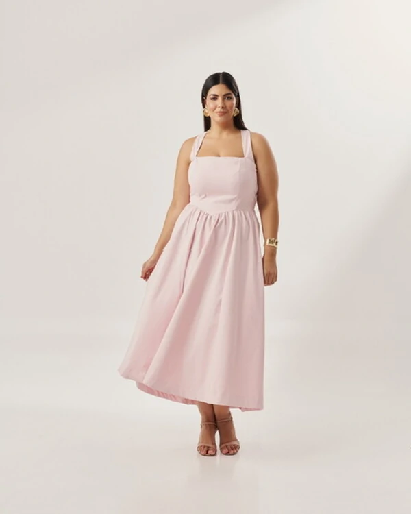 vestido colonial em tricoline com elastano e elastico costa quebela