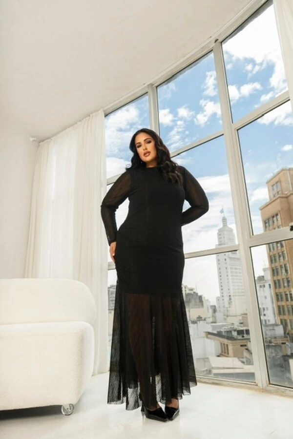 PRE VENDA vestido longo tule trabalhado divas