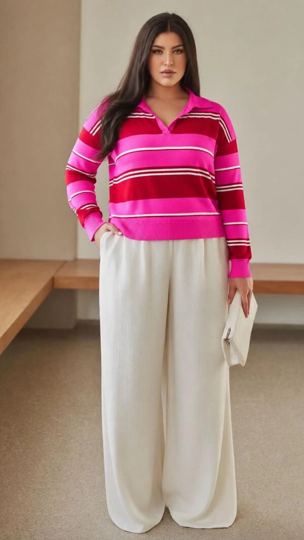 blusa tricot polo acrilico camila mix listras planet