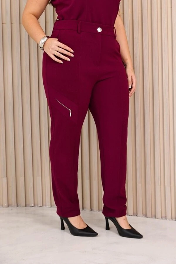 calca alfaiataria cenoura crepe scuba upper