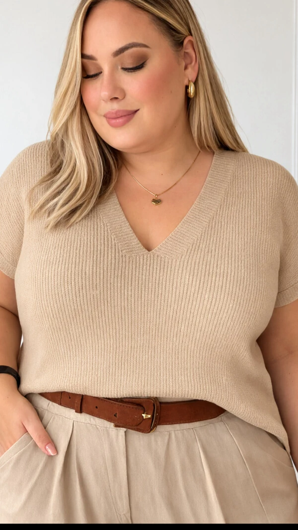 Blusa decote v tricot planet