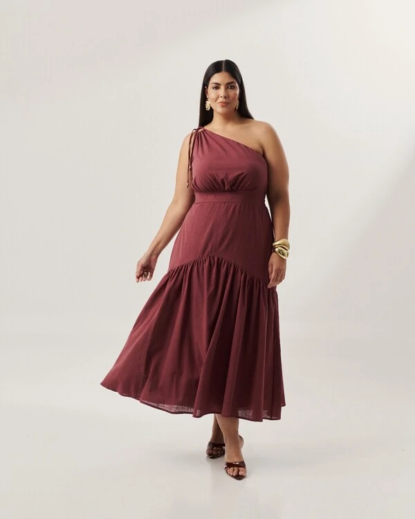vestido midi colise algodao quebela