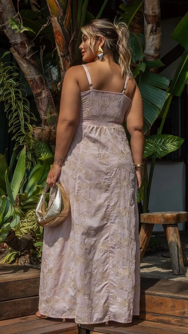 Pre venda vestido longo bordado lasie mr fr