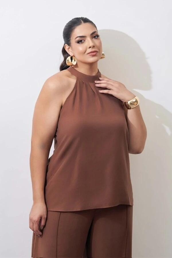 blusa arumis viscose poliester gola kayla