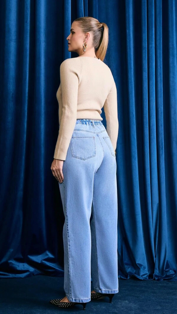 calca jeans reta oceane izzat
