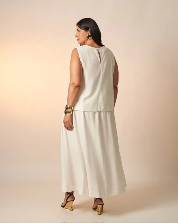 saia viscose e linho clea midi kayla