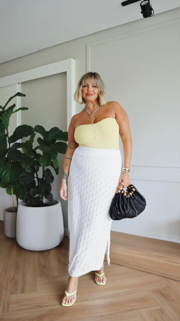 Saia longuette tricot bruna planet