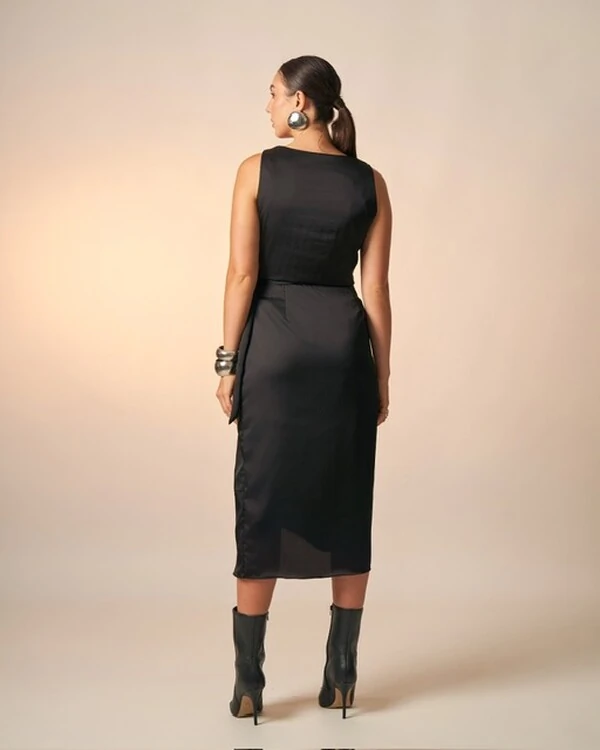 saia midi melissa acetinado poliester kayla