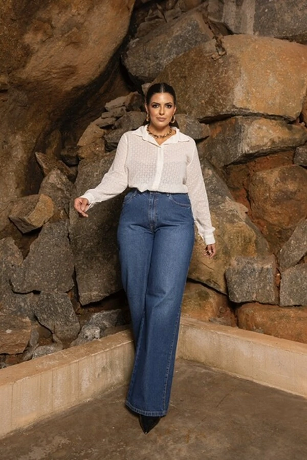 pre venda camisa texturizada bordada season divas