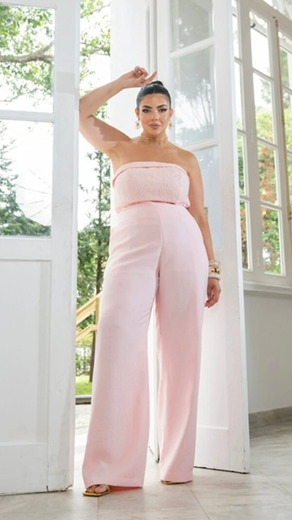 pre venda conjunto corselet em renda com pantalona divas